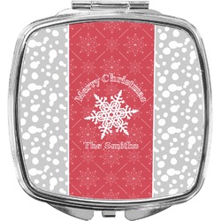 Snowflakes Compact Makeup Mirror (Personalized)