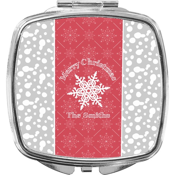 Custom Snowflakes Compact Makeup Mirror (Personalized)