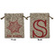Snowflakes Medium Burlap Gift Bag - Front & Back (Personalized)