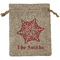 Snowflakes Medium Burlap Gift Bag - Front (Personalized)