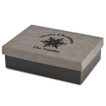 Snowflakes Medium Gift Box w/ Engraved Leather Lid (Personalized)