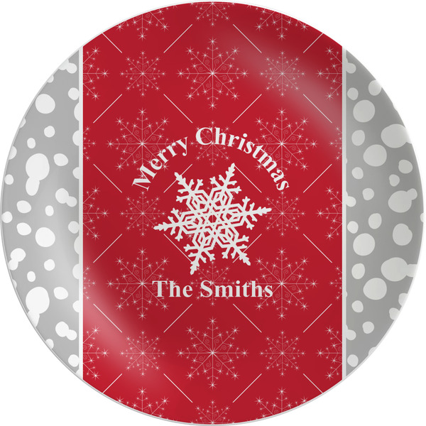 Custom Snowflakes Melamine Plate (Personalized)