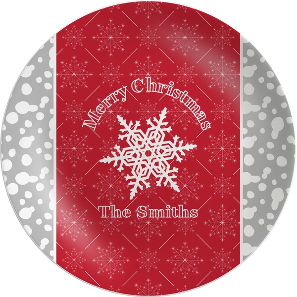 Custom Snowflakes Melamine Plate - 10" (Personalized)