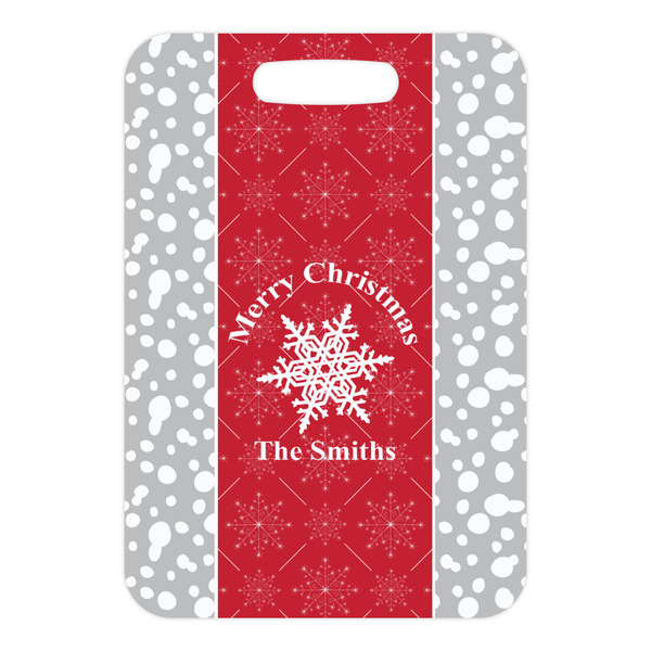 Snowflakes Metal Luggage Tag - Front Without Strap