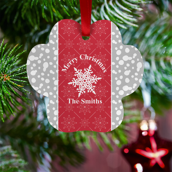 Snowflakes Metal Paw Ornament - Lifestyle