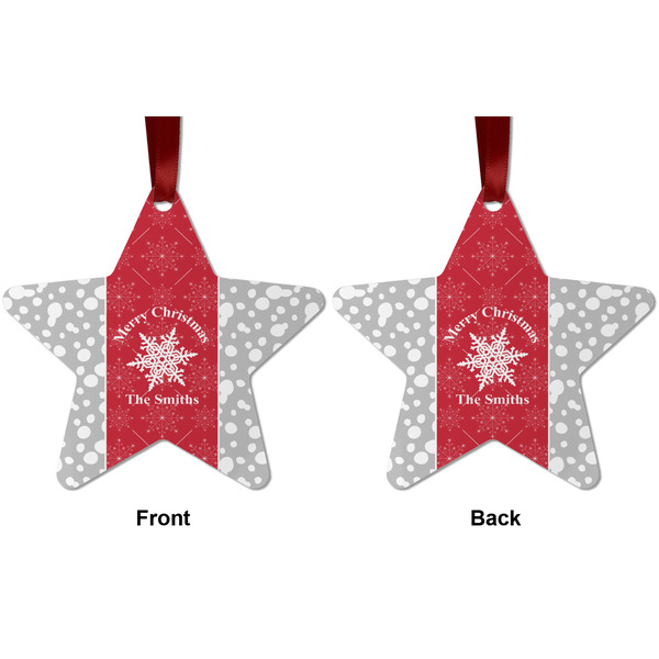 Snowflakes Metal Star Ornament - Front and Back