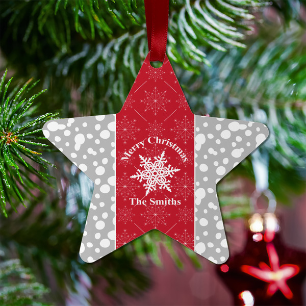 Snowflakes Metal Star Ornament - Lifestyle