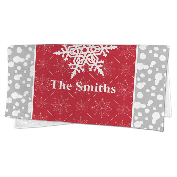 Snowflakes Microfiber Dish Rag - FOLDED (half)