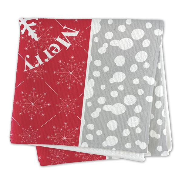 Snowflakes Microfiber Dish Rag - FOLDED (square)
