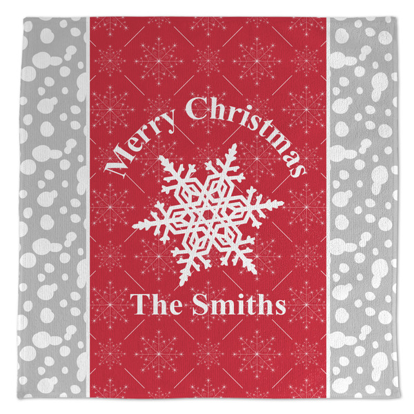Custom Snowflakes Microfiber Dish Towel (Personalized)