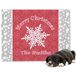 Snowflakes Dog Blanket - Large (Personalized)