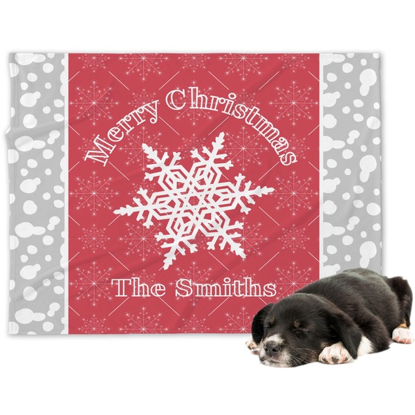 Custom Snowflakes Dog Blanket - Large (Personalized)