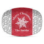 Snowflakes Plastic Platter - Microwave & Oven Safe Composite Polymer (Personalized)