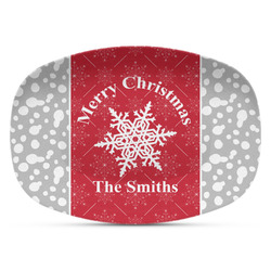 Snowflakes Plastic Platter - Microwave & Oven Safe Composite Polymer (Personalized)