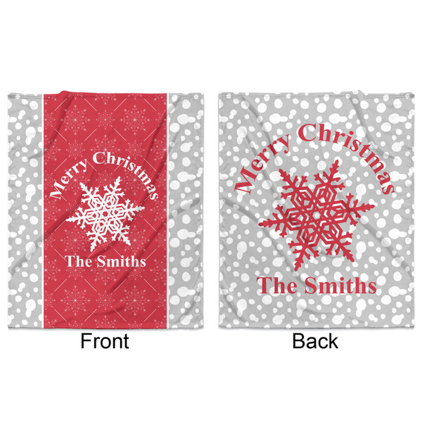 Snowflakes Minky Blanket - 50"x60" - Double Sided - Front & Back