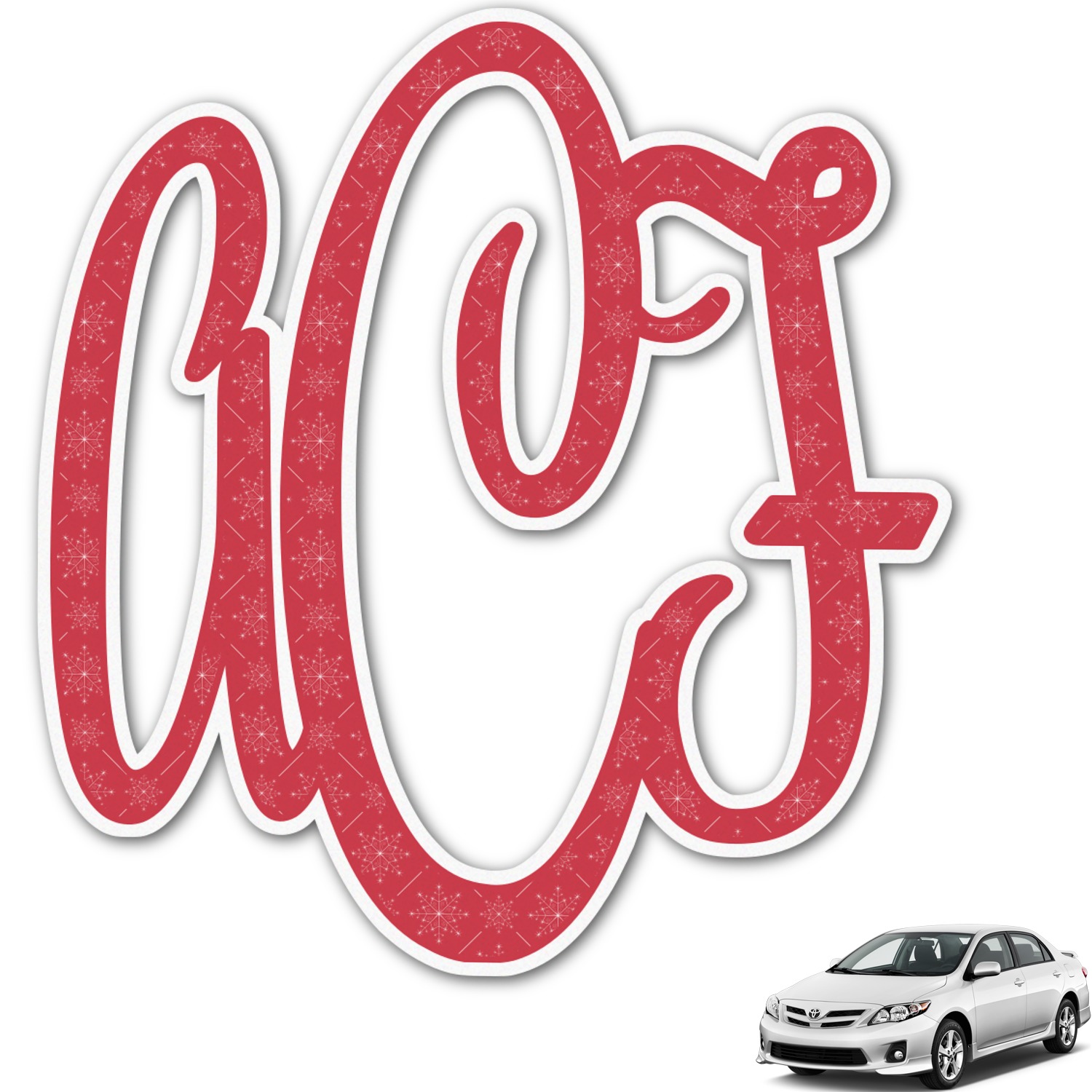 Custom Snowflakes Monogram Car Decal (Personalized) YouCustomizeIt