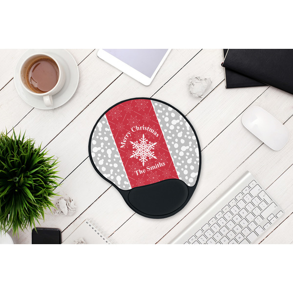Snowflakes Mouse Pad with Wrist Rest - LIFESYTLE 1