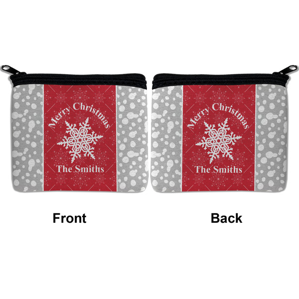 Snowflakes Neoprene Coin Purse - Front & Back (APPROVAL)