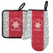 Snowflakes Left Oven Mitt & Pot Holder Set w/ Name or Text