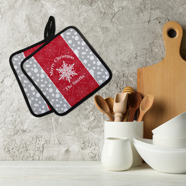 Snowflakes Neoprene Pot Holder - Set of 2  LIFESTYLE