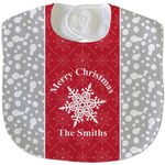 Snowflakes Velour Baby Bib w/ Name or Text