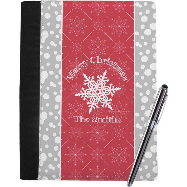 Custom Snowflakes Notebook Padfolio - Large w/ Name or Text