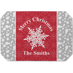 Snowflakes Dining Table Mat - Octagon (Single-Sided) w/ Name or Text