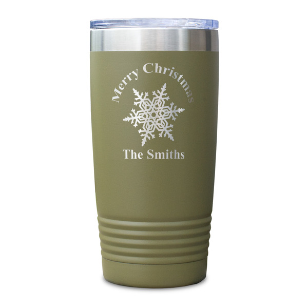 Snowflakes Olive Polar Camel Tumbler - 20oz - Single Sided - Approval