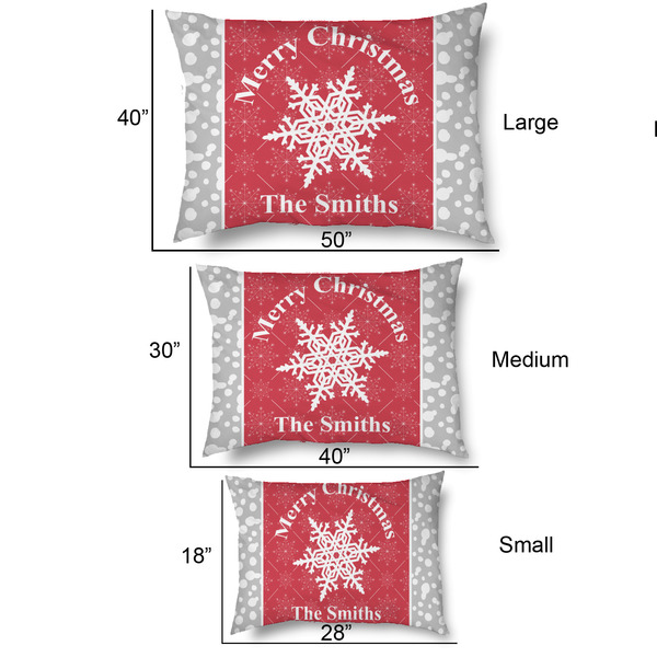 Snowflakes Outdoor Dog Beds - SIZE CHART