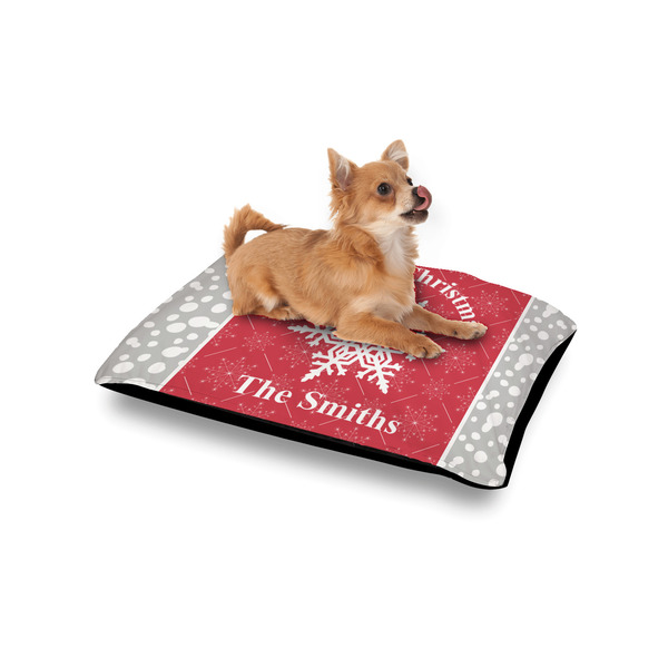 Snowflakes Outdoor Dog Beds - Small - IN CONTEXT