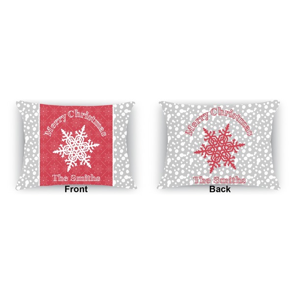 Snowflakes Outdoor Rectangular Throw Pillow (Front and Back)
