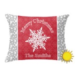 Snowflakes Outdoor Throw Pillow (Rectangular) (Personalized)