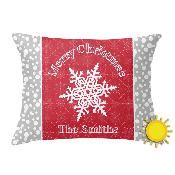 Custom Snowflakes Outdoor Throw Pillow (Rectangular) (Personalized)