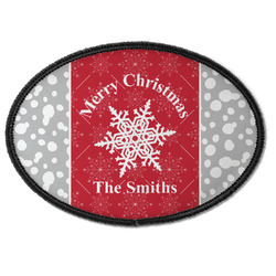 Snowflakes Iron On Oval Patch w/ Name or Text