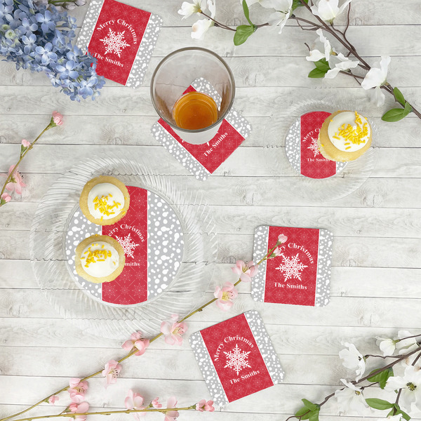 Snowflakes Paper Coasters - In Context