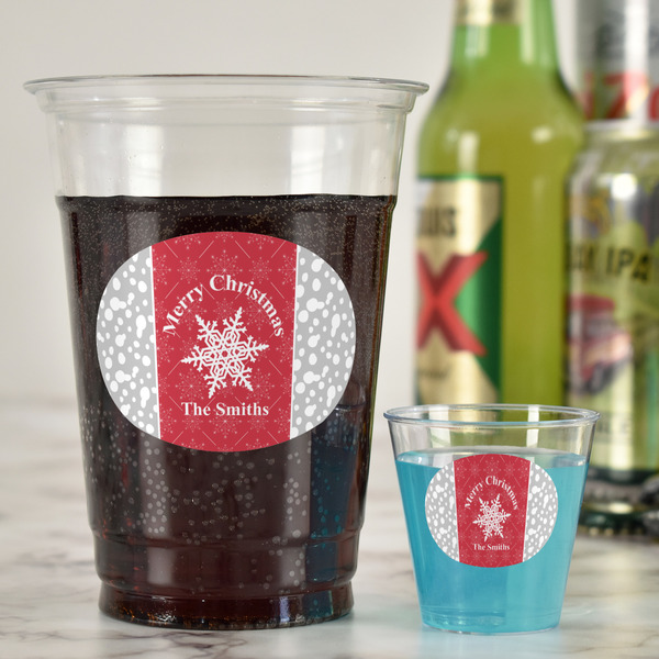 Snowflakes Party Cups - 16oz - In Context