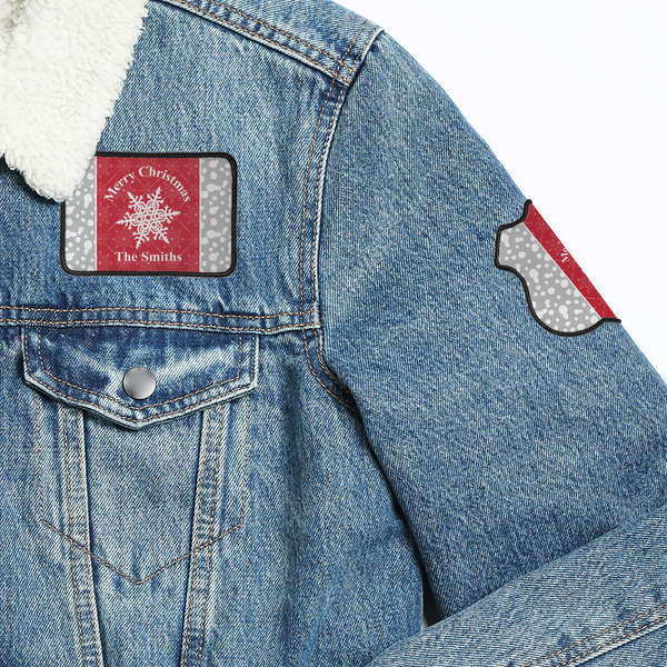 Snowflakes Patches Lifestyle Jean Jacket Detail