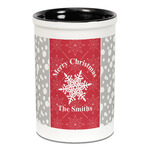 Snowflakes Ceramic Pencil Holders - Black
