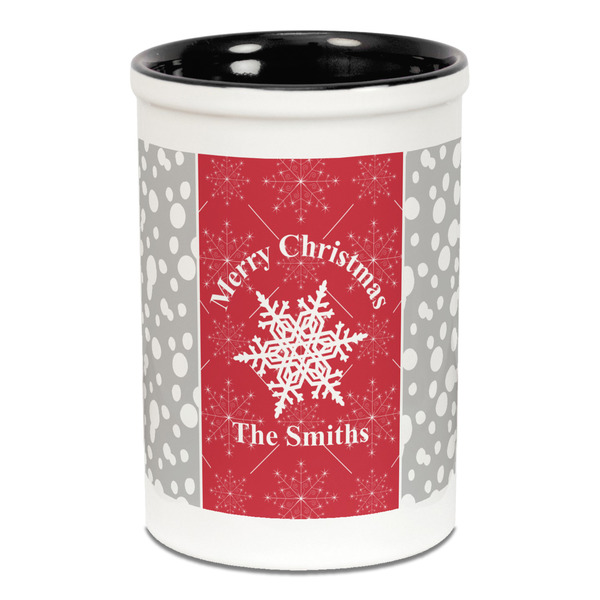 Snowflakes Pencil Holder - Black