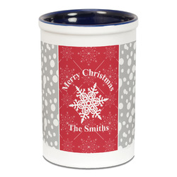 Snowflakes Ceramic Pencil Holders - Blue
