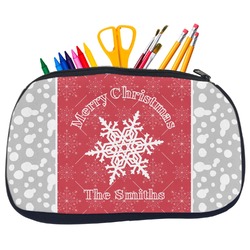 Snowflakes Neoprene Pencil Case - Medium w/ Name or Text