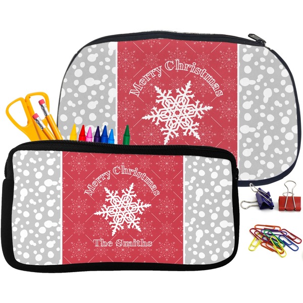 Snowflakes Pencil / School Supplies Bags Small and Medium