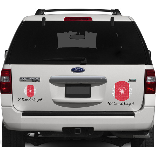 Snowflakes Personalized Car Magnets on Ford Explorer