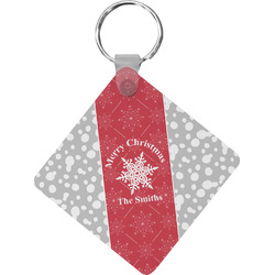 Snowflakes Diamond Plastic Keychain w/ Name or Text