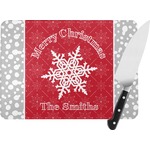 Snowflakes Rectangular Glass Cutting Board (Personalized)