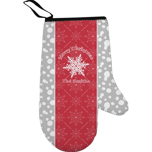 Custom Snowflakes Right Oven Mitt (Personalized)
