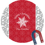 Snowflakes Round Fridge Magnet (Personalized)
