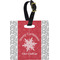 Snowflakes Plastic Luggage Tag - Square w/ Name or Text