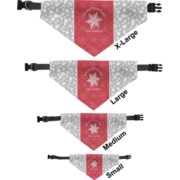 Snowflakes Pet Bandana Sizes