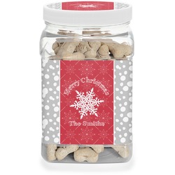 Snowflakes Dog Treat Jar (Personalized)